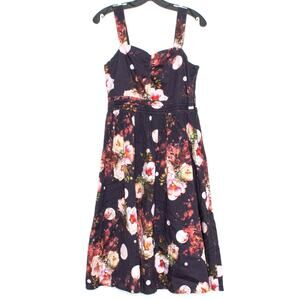 NWT Hearts & Roses London Womens Dress Sleeveless Fit & Flare Floral Size 6 FG